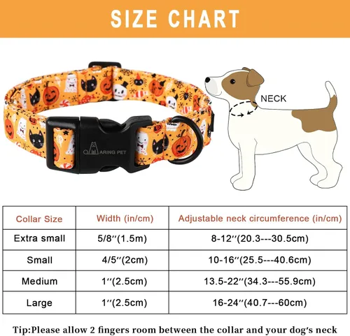 Vista 348 de Aring Pet Collar de algodón, ligero y ajustable, con hebilla de liberación rápida, para perros pequeños, medianos y grandes, para cachorros, S, Hoja