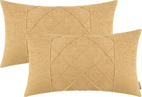 Vista 59 de BRAWARM Fundas de almohada 40x40 cm - Paquete de 2 fundas de almohada de chenilla negra, fundas de almohada de chenilla suave teñida sólida