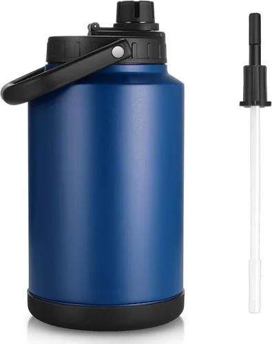 Vista 10 de Sursip Jarra de agua aislada de 1 galón, botella de agua grande de acero 128oz verde militar