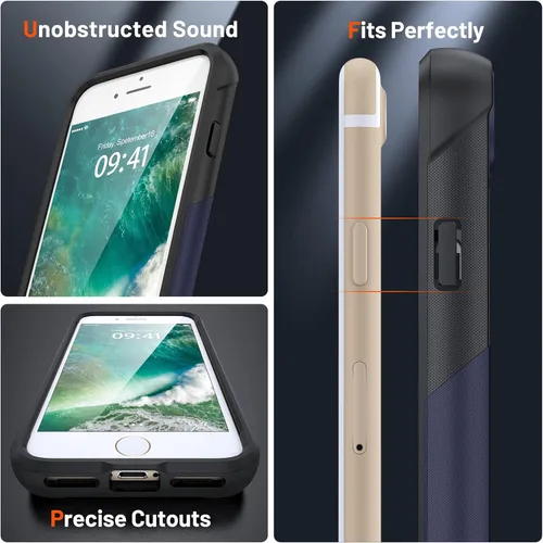 Vista 216 de Jeylly Funda para iPhone SE/Funda para iPhone 5S, Exterior de Plástico Duro que Absorbe Golpes + Interior de Silicona de Goma Defensor contra