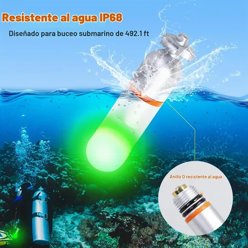 Vista 4 de ORCATORCH SD01PRO Luz de señal de buceo mejorada y brillante, baliza sumergible Mini marcador de tanque con modos constantes y parpadeantes