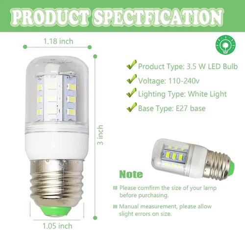 Vista 2 de KEI D34L - Bombilla de repuesto para refrigerador Frigidaire Kenmore 5304511738 LED de repuesto para refrigerador PS12364857 AP6278388 4584444