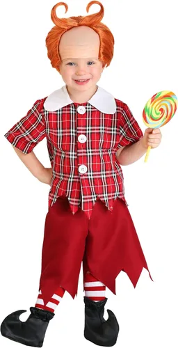 Vista 2 de Disfraz de Munchkin rojo para niños pequeños