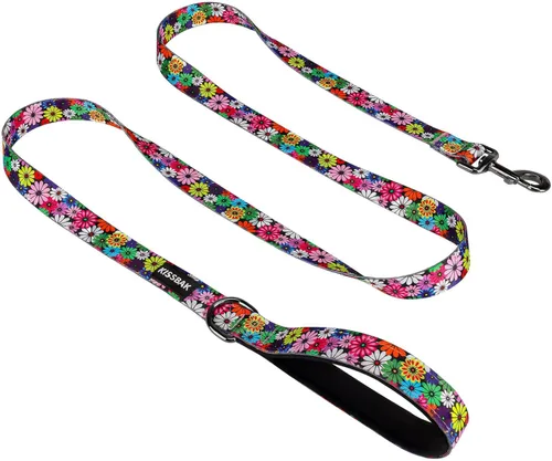 Vista 7 de Correa para perros pequeños, cómodas asas acolchadas, correa de entrenamiento de perros con girasol floral de primera calidad, correa para caminar