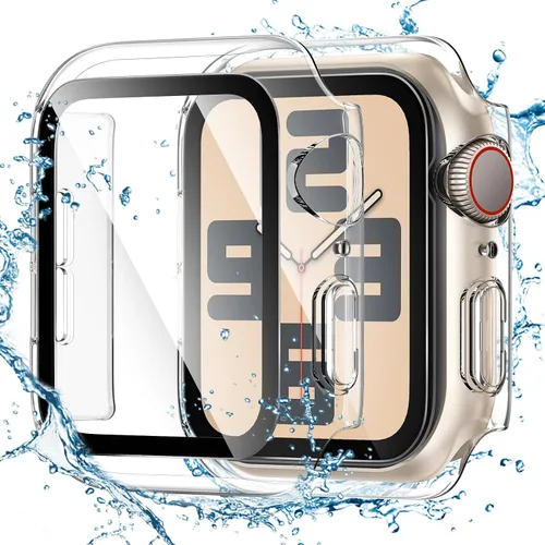 Vista 10 de Tensea - Funda protectora de pantalla para Apple Watch de 1.732 in SE 3/2nd/SE/Series 6/5/4 Waterproof iWatch Protective Face Cover -Tempered