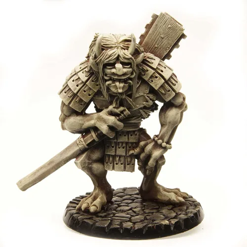 Vista 3 de Stonehaven Oni Troll Miniature - 82mm Urethane Resin Figure, 28mm Scale, with Scenic Base, Unpainted, Made in USA