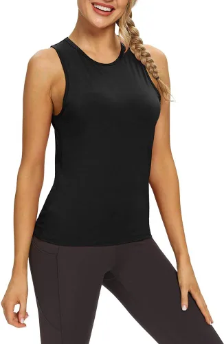 Vista 4 de Mippo Workout Tops for Women Open Back Yoga Shirts Tank Tops Athletic Tops Gym Workout Clothes