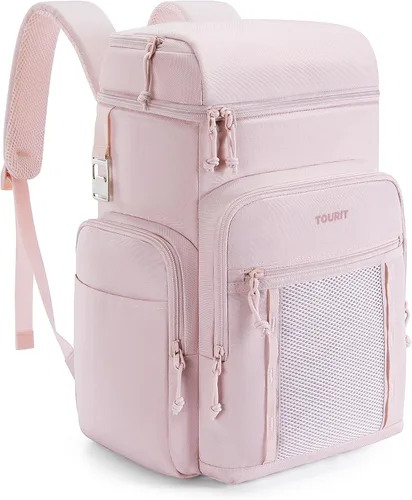 Vista 9 de TOURIT Enfriador de mochila aislante: 30 latas impermeable a prueba de fugas mochila más fresca suave bolsa de viaje playa picnic camping