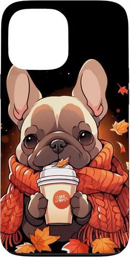 Vista 24 de French Bulldog Fall Autumn Pumpkin Spice Latte Frenchie Dog Case for iPhone 17