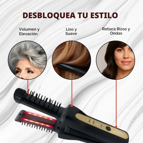 Vista 9 de YA-MAN SPA Styler® Volumen Inalámbrico + Suave - Estilo Inalámbrico, Reimaginado. Cepillo caliente híbrido + plancha plana