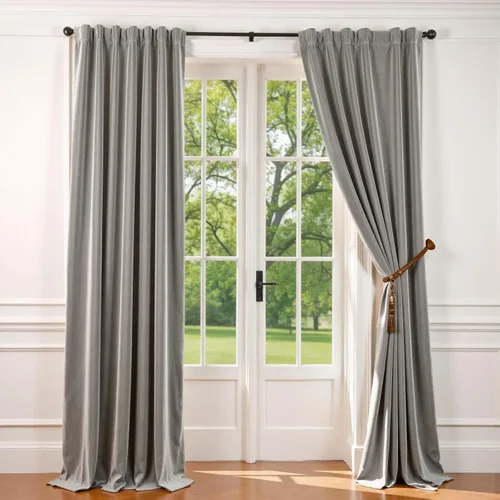Vista 41 de Lazzzy - Cortinas de terciopelo blanco de 63 pulgadas de largo para sala de estar o dormitorio, cortinas con filtro de luz, aislación térmica