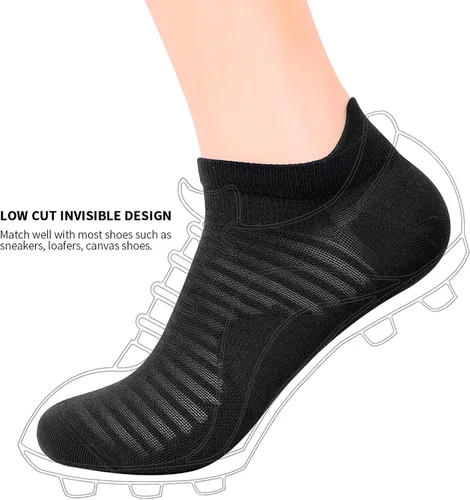 Vista 6 de Calcetines de compresión para correr de corte bajo (6 pares) para hombres y mujeres