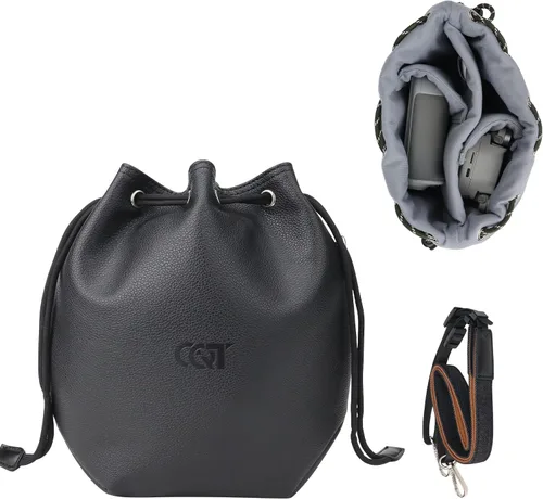 Vista 10 de CQT Bolsa Osmo 360 Mini 3 4 Pro con cordón ajustable, de piel sintética, bolsa de hombro, bolsa de almacenamiento impermeable para DJI Mavic MINI 4