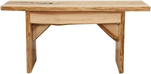 Vista 11 de Rustic Red Door Co. Banco de madera con borde vivo para mesa de comedor, entrada, dormitorio, acento de sala de estar, losa de madera maciza