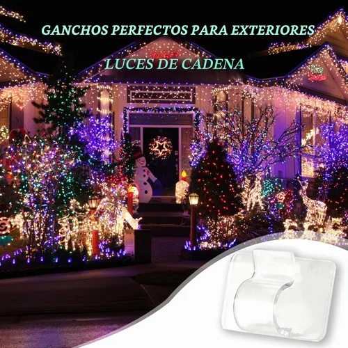Vista 7 de Dazzle Bright Ganchos para Clips de Luces de Cadena para Exteriores, 30 Piezas Clips de Cable de Servicio Pesado Tiras Adhesivas Impermeables