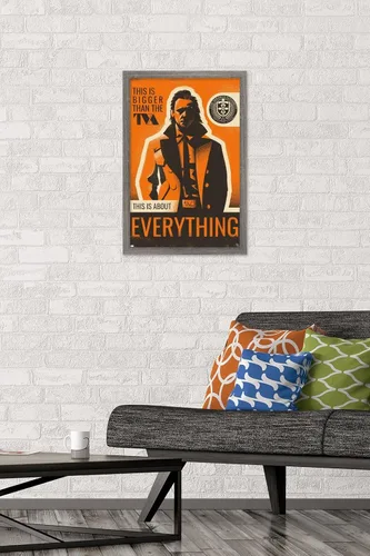 Vista 2 de Marvel Loki: Season 2 - Póster de pared de Loki Everything, 22.4 pulgadas de largo x 14.7 pulgadas de ancho, versión enmarcada de madera de granero