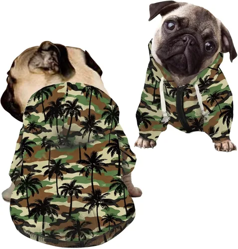 Vista 9 de Howilath Sudaderas con la bandera estadounidense para perros medianos, abrigo de invierno con diseño de pata de cachorro, ropa cálida con capucha