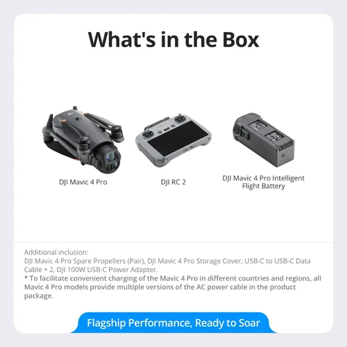 Vista 7 de DJI Mavic 4 Pro Drone con DJI RC 2, dron insignia de cámara triple con cámara Hasselblad CMOS 4/3 de 100MP, para profesionales, transmisión de video