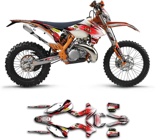Vista 13 de Kit de calcomanías personalizadas para 125 200 250 300 350 450 500 EXC EXC-F XCW XC-W XCF-W 2014 2015, negro y azul, KTEXCW1416001-KR