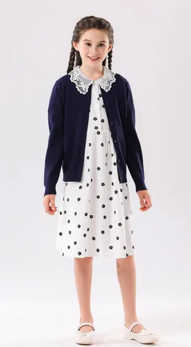 Vista 2 de SMILING PINKER cardigan de cuello redondo para niñas