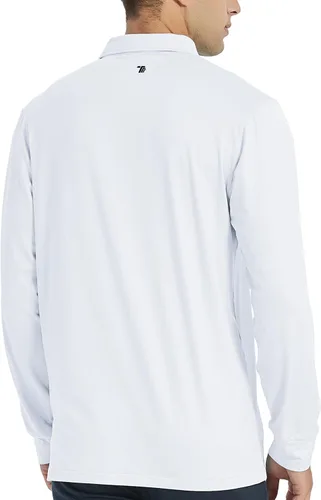 Vista 2 de MoFiz Men's Long Sleeve Shirts Quarter Zip Pullover Men's Polo Shirts Quick Dry