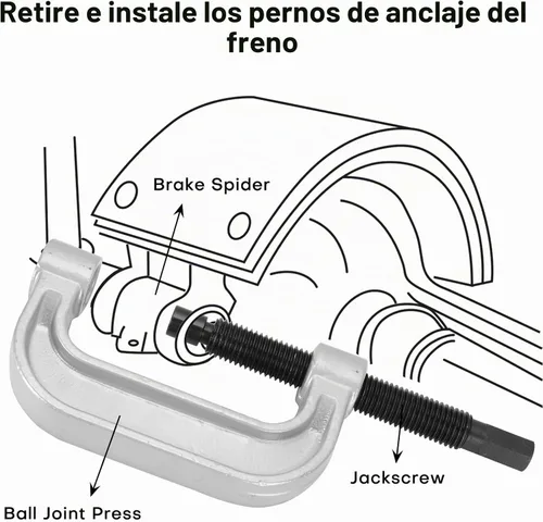 Vista 6 de Prensa de Rótula y Herramientas de Extracción de Juntas en U Herramienta de Servicio de Rótula Resistente con Adaptadores de Tracción en las 4 Azul