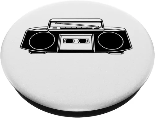 Vista 2 de Retro Boombox Print PopSockets Adhesive PopGrip