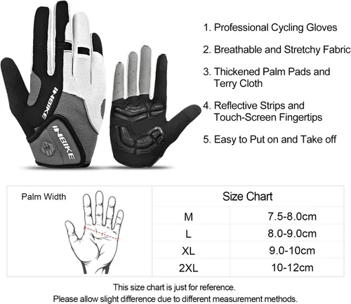 Vista 7 de INBIKE Guantes de ciclismo para hombre acolchados de gel de 0.197 in transpirables y resistentes al desgaste