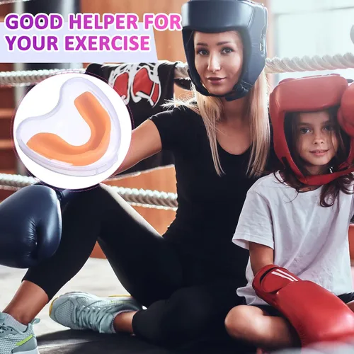Vista 6 de Boao Paquete de 17 protectores bucales para niños y jóvenes, para deportes, niños y niñas, con funda para fútbol, lacrosse, baloncesto, boxeo