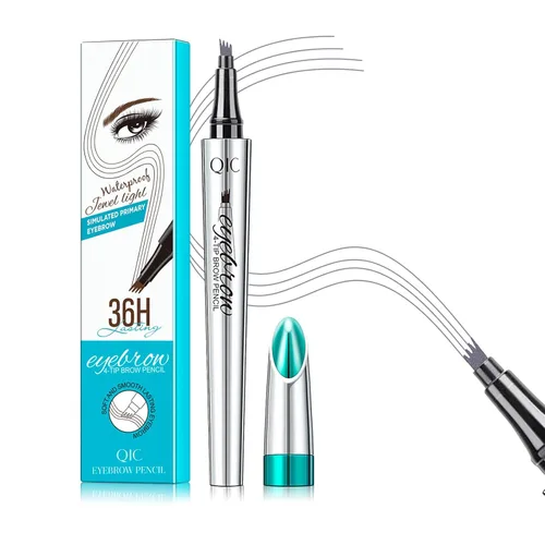 Vista 9 de QIC Lápiz de cejas de 4 puntas, bolígrafo microblading impermeable de larga duración con aplicador de punta de microhorquilla mejorado para cejas