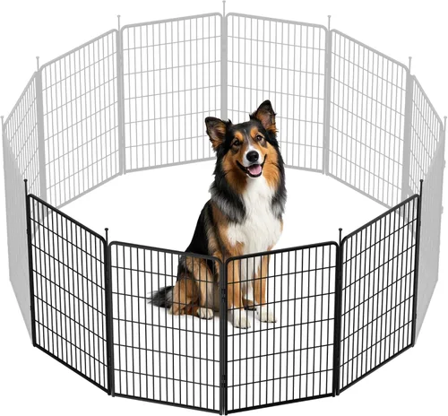 Vista 7 de SunsGrove - Cerca para perros para exteriores, corral resistente de 32 pulgadas con 2 paneles para perros pequeños y medianos, cerca de juego