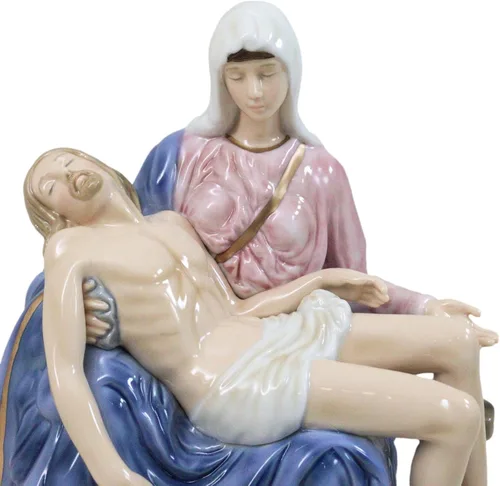 Vista 4 de Ebros Gift Figura de porcelana de porcelana de hueso Michelangelo Vaticano Reproducción de La Pieta de 9 pulgadas de alto, la Santa Madre con Jesús
