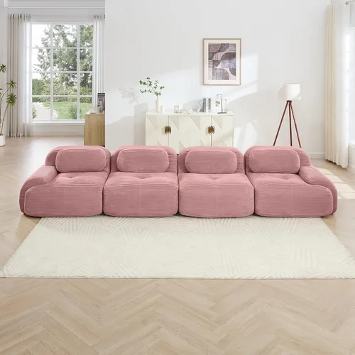 Vista 25 de Sofá sin hueso de 82 pulgadas, cómodo sofá cama de dos plazas, sofá comprimido con asiento profundo, sofá nube de pana para sala de estar