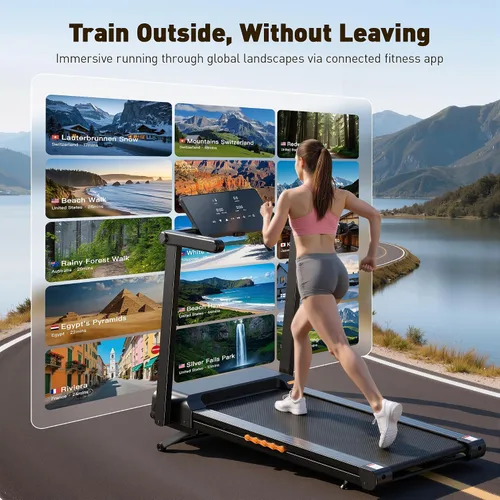 Vista 10 de JAGJOG Treadmill for Home with 15% Auto Incline, 3.5HP Quiet Foldable Treadmill, 12 HIIT Programs, 14.96" Wide LED Touchscreen, Smart App & Heart