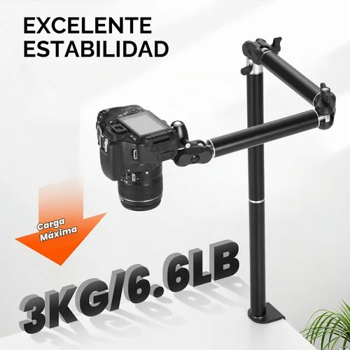 Vista 3 de TARION Overhead Camera Desk Mount Articulated with Gear Joints TKA01-L