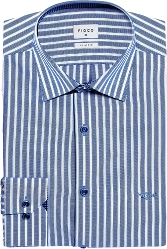 Vista 3 de Riniko Kim Camisa de manga larga Oxford de corte entallado para hombre, 100% algodón