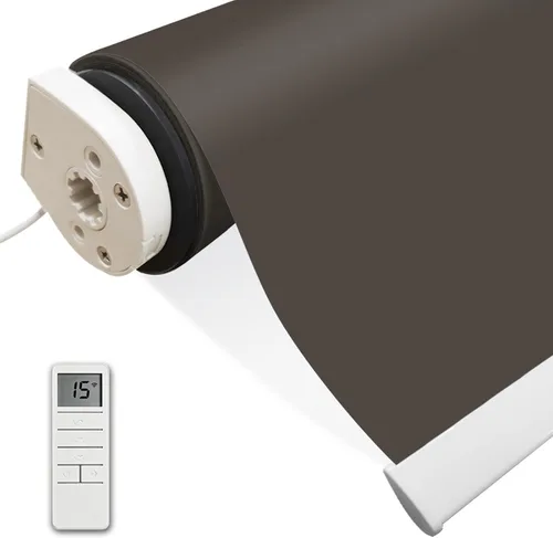 Vista 11 de Yin Yang Persianas motorizadas opacas sin cordón, con control remoto beige, inalámbricas y recargables, persianas de oscurecimiento de habitación