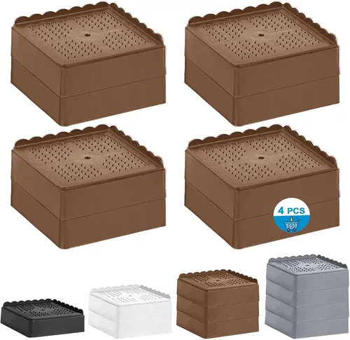 Vista 24 de Elevador de cama de 1 pulgada, 2 pulgadas, 3 pulgadas, 4 pulgadas de alta resistencia, elevador de muebles ajustable para mesa, escritorio, sofá