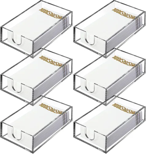 Vista 7 de Layhit Paquete de 4 soportes para toallas de papel acrílico, dispensador de servilletas de baño, servilletas de baño, soporte desechable
