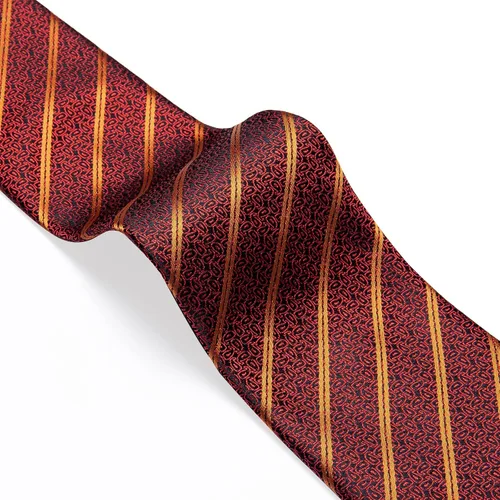 Vista 7 de DiBanGu Juego de corbata a rayas para hombre, corbata tejida de seda a cuadros y gemelos cuadrados de bolsillo, negocios y bodas