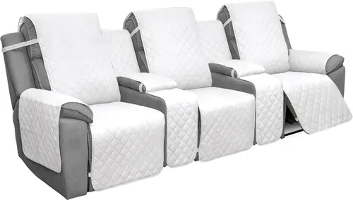 Vista 15 de Easy-Going - Funda reclinable con consola, funda de sofá reversible para sala de estar, funda de sofá dividida para cada asiento con correas
