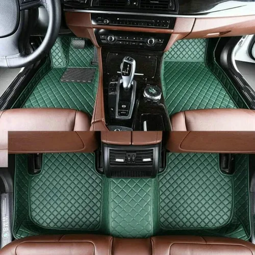 Vista 23 de Nuevas alfombrillas de coche personalizadas para Sedán, SUV, camioneta, alfombrillas de cuero para todo tipo de clima, Negro Alfombras para Carro