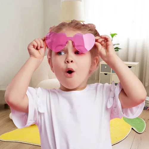 Vista 7 de AEAHALY Lentes de sol con forma de corazón blanco, verde, azul, morado, rosa, rojo, para mujer, con forma de corazón, a granel, para fiestas