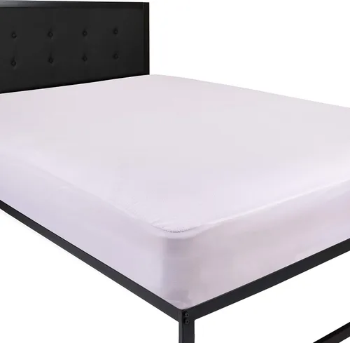 Vista 2 de Flash Furniture - Protector de colchón 100 % impermeable, sin vinilo, de alta calidad, con suave tejido suave transpirable, de tamaño matrimonial