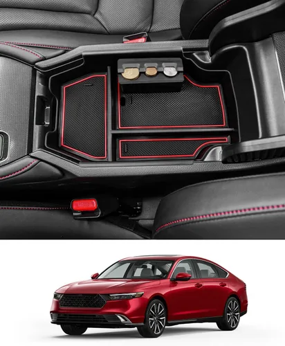 Vista 10 de 2023 2024 2025 Organizador de Consola Central para Honda Accord Hybrid (LX/EX/EX-L/Sport/Sport-L/Touring), Bandeja de Consola Duradera de Plástico