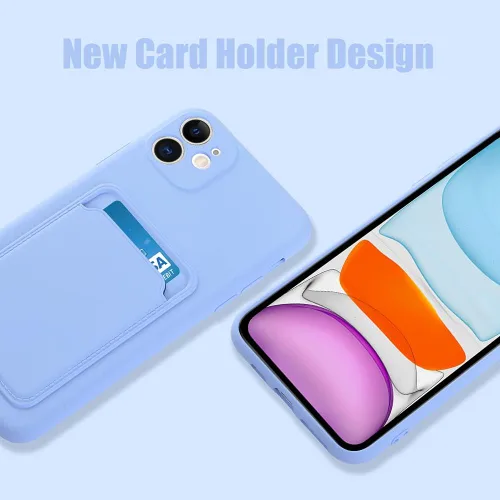 Vista 2 de MZELQ Compatible con iPhone 11 Funda TPU Soporte para Tarjetas Cubierta de Billetera, Protección de Cámara + Protector de Pantalla Funda Suave
