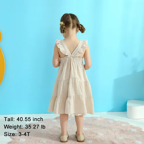 Vista 3 de Vestido de princesa sin mangas con diseño de arco iris para niñas pequeñas vestido de playa con mariposas