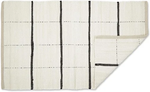 Vista 13 de DII Modern Farmhouse - Alfombra Chindi de algodón, 26 x 40 pulgadas, color negro y crema