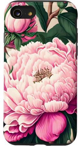 Vista 18 de Funda con diseño artístico de peonía rosa para iPhone 16