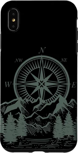 Vista 11 de iPhone 16 Compass Nautical Aesthetic Tree Mountains Landsacpe Case